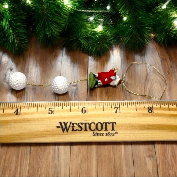 Golfing Santa w/ Dangling Golf Balls Christmas Ornament - Picture 5 of 6